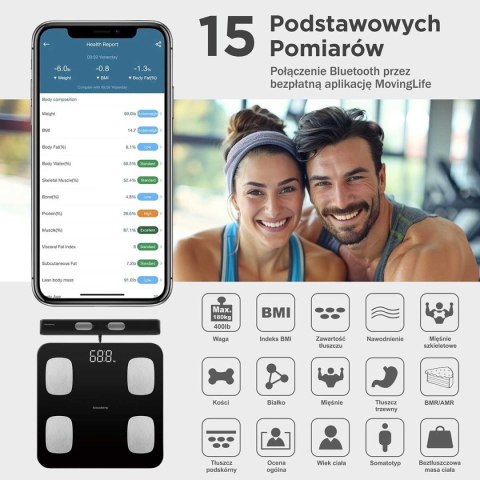 ANALITYCZNA WAGA ŁAZIENKOWA SMART IOS ANDROID KLAUSBERG KB-7852 ANALITYCZNA WAGA ŁAZIENKOWA SMART IOS ANDROID KLAUSBERG KB-7852