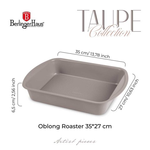 BRYTFANNA FORMA TYTANOWA 35x27cm BERLINGER HAUS BH-7913 TAUPE