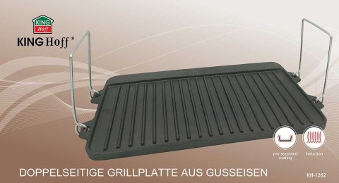 DWUSTRONNA ŻELIWNA PŁYTA GRILLOWA KINGHOFF KH-1262 DWUSTRONNA ŻELIWNA PŁYTA GRILLOWA KINGHOFF KH-1262
