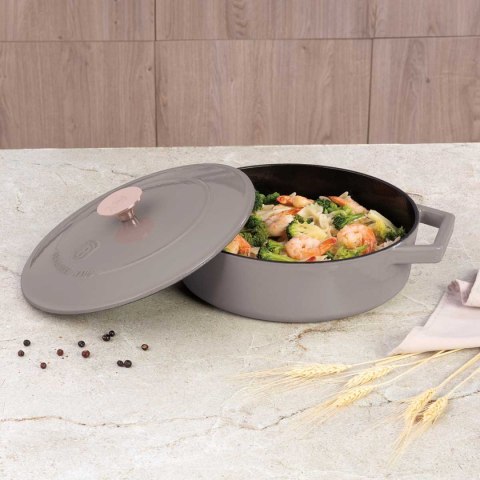 GARNEK ŻELIWNY 26cm PŁASKI BERLINGER HAUS BH-6527 TAUPE GARNEK ŻELIWNY 26cm PŁASKI BERLINGER HAUS BH-6527 TAUPE