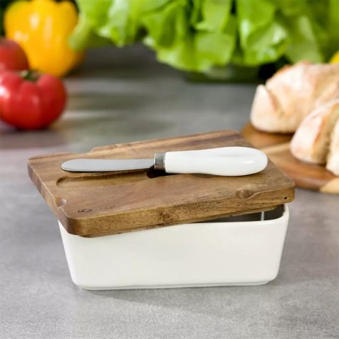 MASELNICZKA PORCELANOWA Z NOŻYKIEM KASSEL 93556 MASELNICZKA PORCELANOWA Z NOŻYKIEM KASSEL 93556