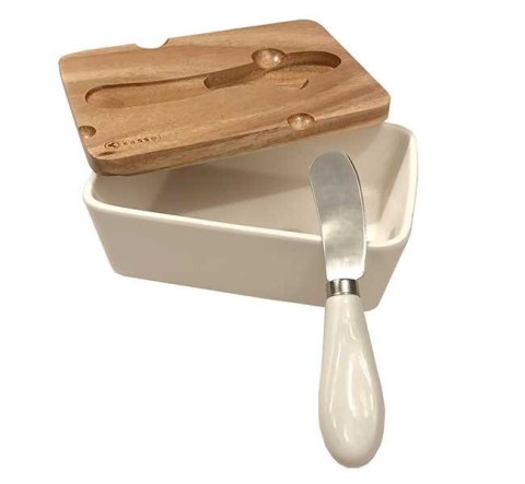 MASELNICZKA PORCELANOWA Z NOŻYKIEM KASSEL 93556 MASELNICZKA PORCELANOWA Z NOŻYKIEM KASSEL 93556