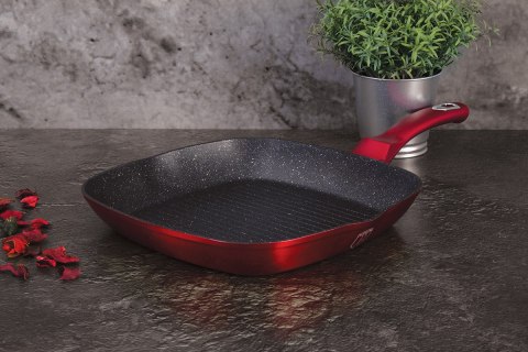 PATELNIA GRANITOWA GRILLOWA 28cm BERLINGER HAUS RED METALLIC LINE BH-1271 PATELNIA GRANITOWA GRILLOWA 28cm BERLINGER HAUS RED METALLIC LINE BH-1271