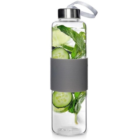 SZKLANA BUTELKA NA WODĘ 600ml 259152-S SZARA SZKLANA BUTELKA NA WODĘ 600ml 259152-S SZARA