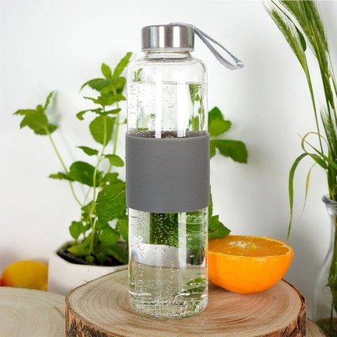 SZKLANA BUTELKA NA WODĘ 600ml 259152-S SZARA SZKLANA BUTELKA NA WODĘ 600ml 259152-S SZARA