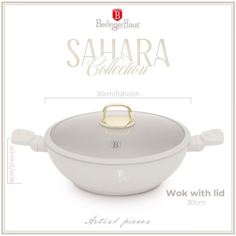 WOK TYTANOWY Z POKRYWĄ 30cm BERLINGER HAUS BH-8065 SAHARA