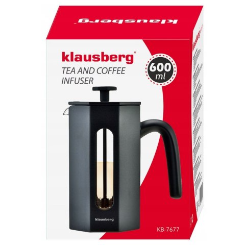 ZAPARZACZ TŁOKOWY DO KAWY/HERBATY Z 600ml KLAUSBERG KB-7677 ZAPARZACZ TŁOKOWY DO KAWY/HERBATY Z 600ml KLAUSBERG KB-7677