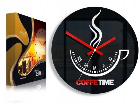 ZEGAR ŚCIENNY COFFEE TIME II BLACK ZEGAR ŚCIENNY COFFEE TIME II BLACK
