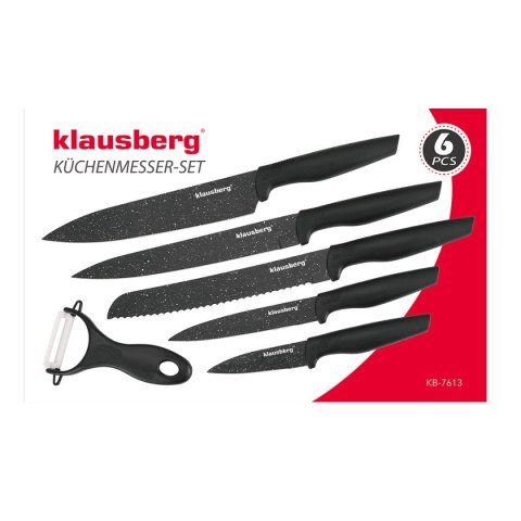 ZESTAW 5 KUCHENNYCH NOŻY MARMURKOWYCH Z OBIERACZKĄ KLAUSBERG KB-7613 ZESTAW 5 KUCHENNYCH NOŻY MARMURKOWYCH Z OBIERACZKĄ KLAUSBERG KB-7613