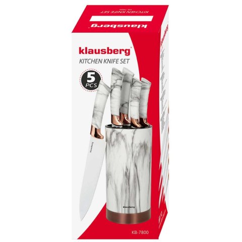 ZESTAW 5 NOŻY KUCHENNYCH W STOJAKU KLAUSBERG KB-7800 ZESTAW 5 NOŻY KUCHENNYCH W STOJAKU KLAUSBERG KB-7800