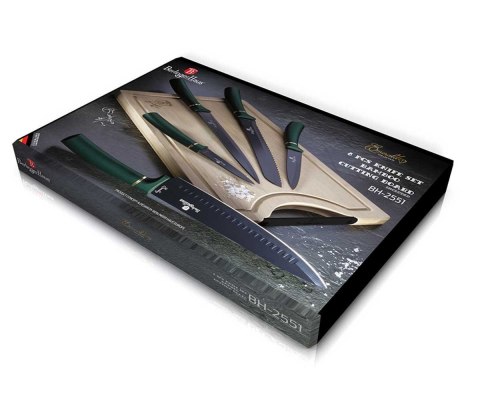 ZESTAW 5 NOŻY KUCHENNYCH Z DESKĄ BERLINGER HAUS BH-2551 EMERALD ZESTAW 5 NOŻY KUCHENNYCH Z DESKĄ BERLINGER HAUS BH-2551 EMERALD