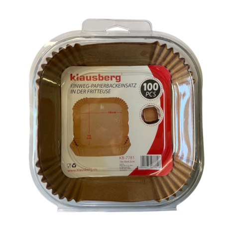 WKŁAD PAPIEROWY DO FRYTOWNICY 16x16cm 100szt. KLAUSBERG KB-7781 WKŁAD PAPIEROWY DO FRYTOWNICY 16x16cm 100szt. KLAUSBERG KB-7781