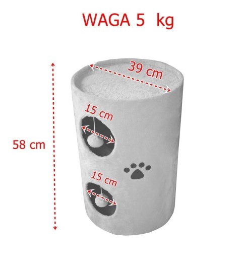 Drapak/Tuba/ Wieża/ Legowisko dla Kota 58cm Beżowy Drapak/Tuba/ Wieża/ Legowisko dla Kota 58cm Beżowy
