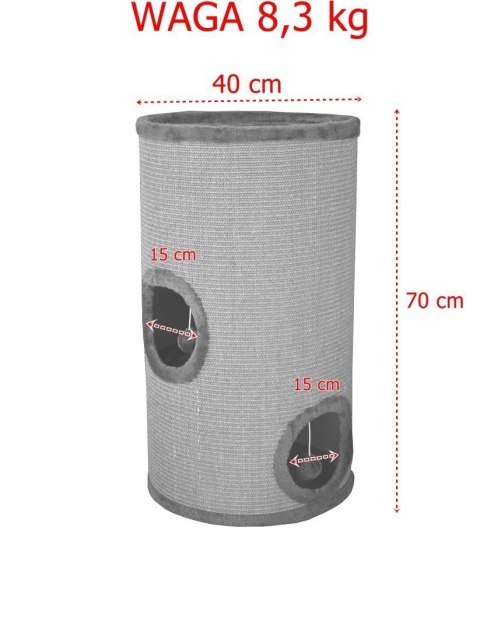 Drapak/Tuba/ Wieża/ Legowisko dla Kota 70cm Siwy Drapak/Tuba/ Wieża/ Legowisko dla Kota 70cm Siwy