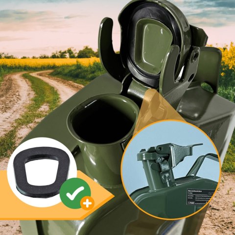 Kanister na paliwo 5l metalowy bituxx z atestem bezpieczny zamek bagnetowy