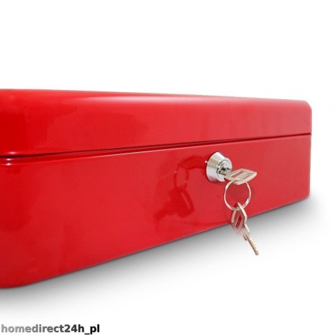 Kasetka na Got贸wk臋 30cm Czerwona Metalowa z Tack膮 i Kluczem Sklepowa Bituxx Kasetka na Got贸wk臋 30cm Czerwona Metalowa z Tack膮 i Kluczem Sklepowa Bituxx