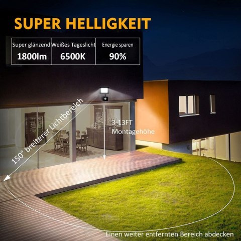 Lampa naświetlacz LED z czujnikiem ruchu i zmierzchu 30W