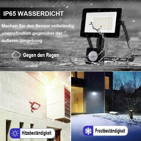 Lampa naświetlacz LED z czujnikiem ruchu i zmierzchu 30W