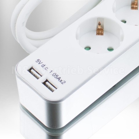 Listwa zasilająca przedłużacz 5 gniazd +2xUSB 1,4m Listwa zasilająca przedłużacz 5 gniazd +2xUSB 1,4m