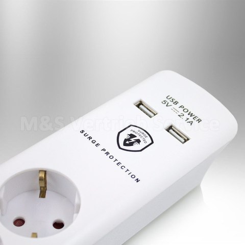 Listwa zasilająca przedłużacz 8 gniazd + 2xUSB 1,5m Listwa zasilająca przedłużacz 8 gniazd + 2xUSB 1,5m