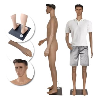 Manekin męski 190 cm pełnopostaciowy realistyczny lekki demontowalny