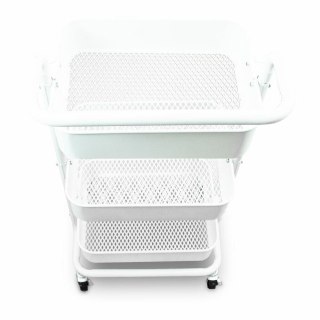 Mobilny Koszyk Regał kuchenny Wózek Biały na Kółkach Przybornik