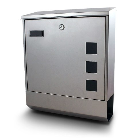 NOWOCZESNA SKRZYNKA NA LISTY STAL INOX Z GAZETNIKIEM METALICZNA SOLIDNA NOWOCZESNA SKRZYNKA NA LISTY STAL INOX Z GAZETNIKIEM METALICZNA SOLIDNA