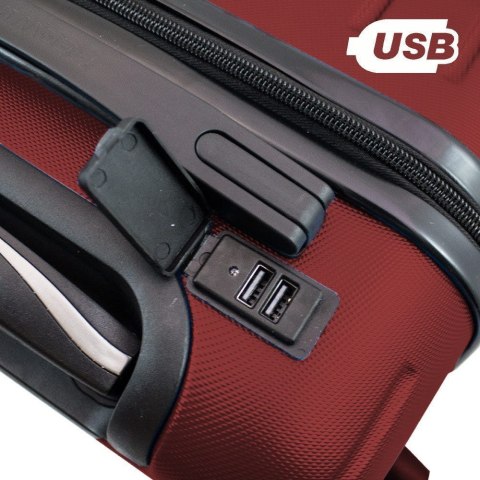 Nowoczesny set walizek z portem USB HIT