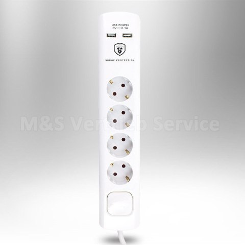 Przedłużacz 4 gniazda + 2 x USB Przedłużacz 4 gniazda + 2 x USB