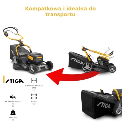 Samojezdna Kosiarka STIGA Combi 753 S - 4w1 Napęd 60L Kosz Fulcrum