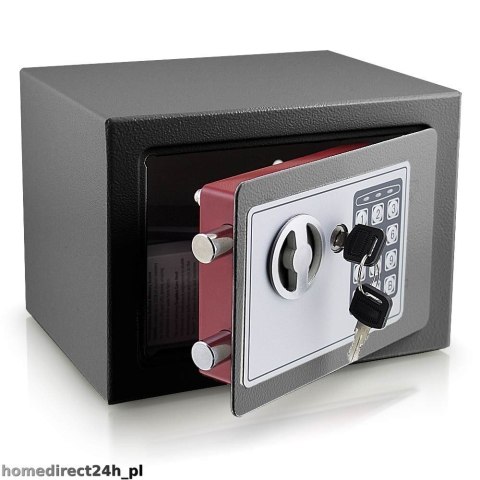 Sejf elektroniczny bituxx grafitowy mini z kluczem 230x170x170 mm do szafy Sejf elektroniczny bituxx grafitowy mini z kluczem 230x170x170 mm do szafy