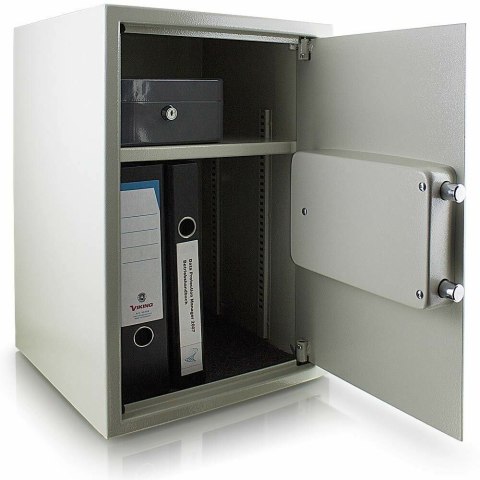 Sejf elektroniczny jasnoszary podwójny zamek regulowana półka