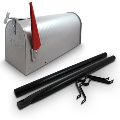 Skrzynka na listy amerykańska USA MAIL ze słupkiem (srebrny) Skrzynka na listy amerykańska USA MAIL ze słupkiem (srebrny)