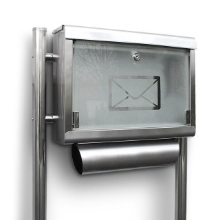 SKRZYNKA POCZTOWA NA LISTY ZE STOJAKAMI STAL INOX