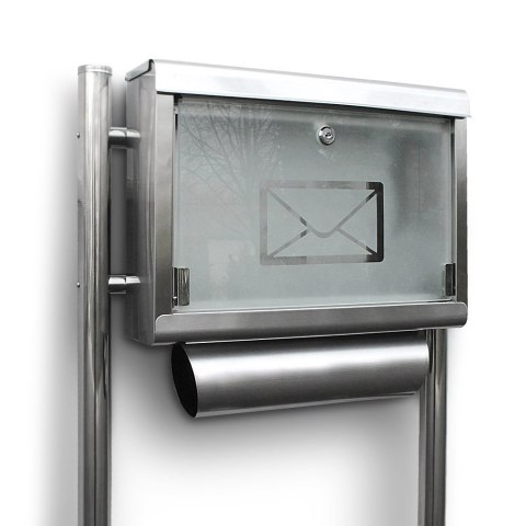 SKRZYNKA POCZTOWA NA LISTY ZE STOJAKAMI STAL INOX