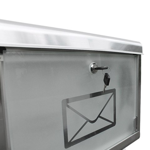 SKRZYNKA POCZTOWA NA LISTY ZE STOJAKAMI STAL INOX
