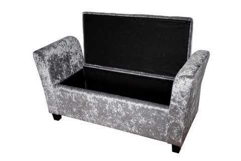 SOFA ŚREDNIO SZARA BŁYSZCZĄCA PUFA Z OPARCIAMI SOFA ŚREDNIO SZARA BŁYSZCZĄCA PUFA Z OPARCIAMI
