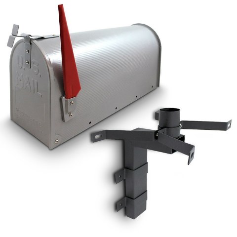 Skrzynka Pocztowa Ameryka艅ska Srebrna USA Mailbox z Uchwytem Monta偶owym Skrzynka Pocztowa Ameryka艅ska Srebrna USA Mailbox z Uchwytem Monta偶owym