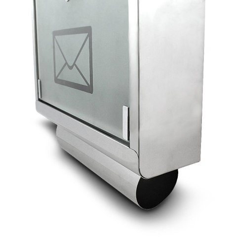 Skrzynka pocztowa na listy ze stali inox oraz szkła z gazetnikiem Skrzynka pocztowa na listy ze stali inox oraz szkła z gazetnikiem