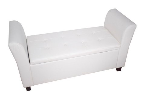 Sofa biała z oparciami średnia pufa white pu Sofa biała z oparciami średnia pufa white pu