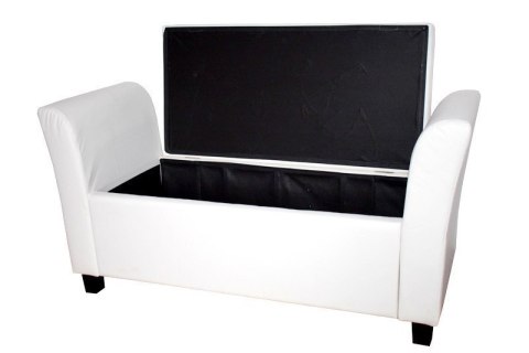 Sofa biała z oparciami średnia pufa white pu Sofa biała z oparciami średnia pufa white pu