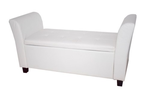 Sofa biała z oparciami średnia pufa white pu Sofa biała z oparciami średnia pufa white pu