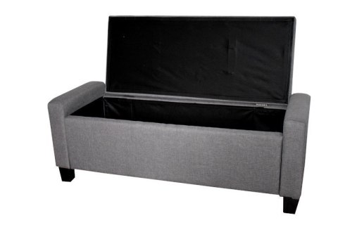 Sofa jasnoszara mała pufa HOPSACK GREY