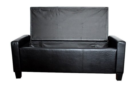 Sofa mała czarna eko skóra pufa black pu Sofa mała czarna eko skóra pufa black pu