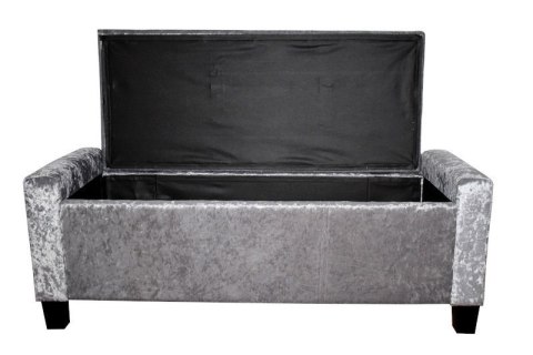 Sofa mała szara błyszcząca pufa GREY CRUSHED VELWET