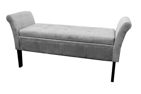Sofa pufa grey chenille z oparciami duża