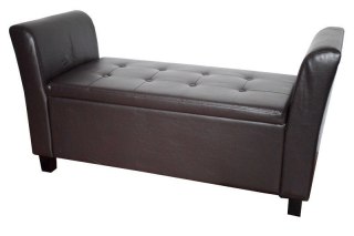 Sofa średnia brązowa eko skóra pufa brown pu