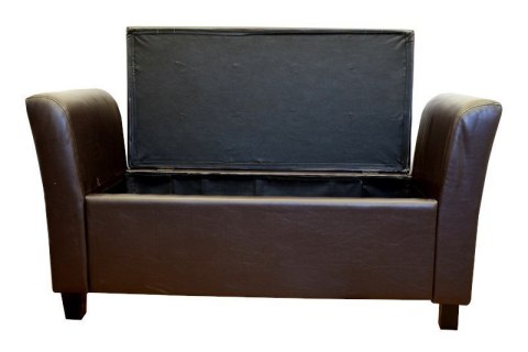 Sofa średnia brązowa eko skóra pufa brown pu
