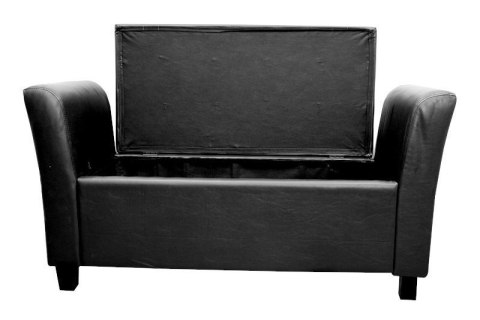 Sofa średnia czarna black pu skóra z oparciami Sofa średnia czarna black pu skóra z oparciami