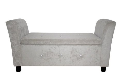 Sofa średnia srebrna silver chenille z guzikami